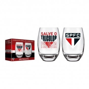 Copo de Vidro Long Drink Belize 470 ml Botafogo Luva com 2 - Juntos