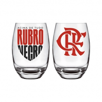 Copo de Vidro Long Drink Belize 470 ml Flamengo Luva com 2 - Rubro