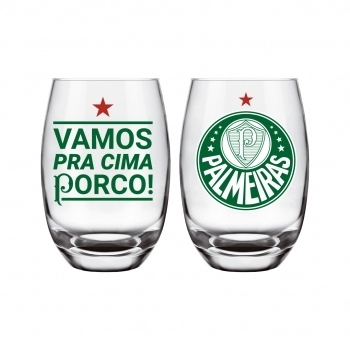 Copo de vidro long drink Belize 470 ml Palmeiras luva com 2 - Pra Cima