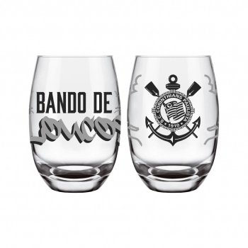 Copo de vidro long drink Belize 470 ml Corinthians luva com 2 - Loucos