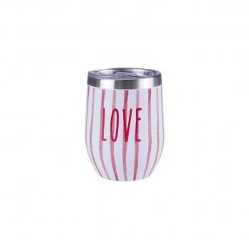 Copo Térmico Inox Belize com tampa 360 ml Love - luva com 1