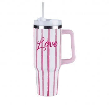 Caneca Térmica Inox com Tampa 1200 ml Love — Luva com 1