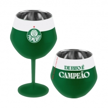 Taça ou copo térmico inox 2 em 1 360 ml Palmeiras na luva com 1