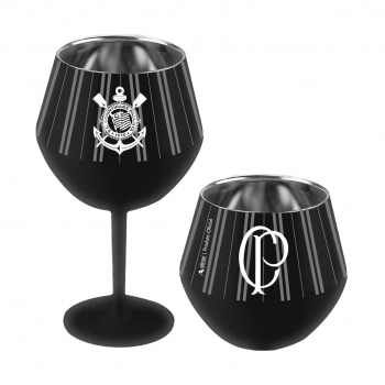 Taça ou copo térmico inox 2 em 1 360 ml Corinthians na luva com 1
