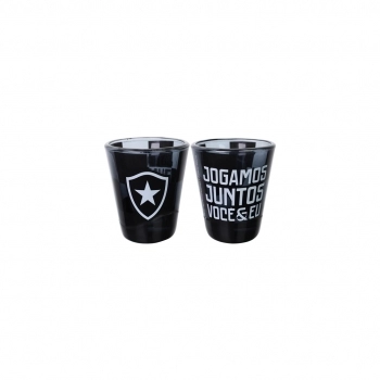 Copo de vidro shot 55 ml Botafogo na luva com 2 - Juntos