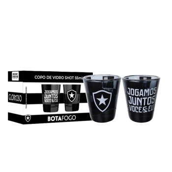 Copo de vidro shot 55 ml Botafogo na luva com 2 - Juntos