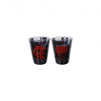 Copo de vidro shot 55 ml Flamengo na luva com 2 - Rubro