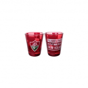 Copo de vidro shot 55 ml Fluminense na luva com 2 - Sem Igual
