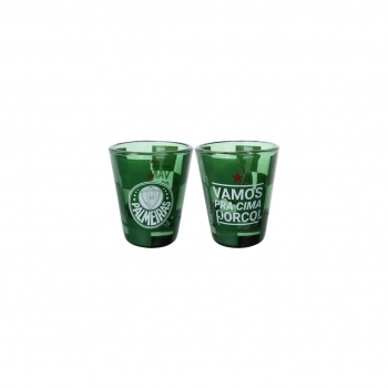 Copo de vidro shot 55 ml Palmeiras na luva com 2 - Pra Cima