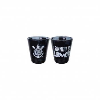 Copo de vidro shot 55 ml Corinthians na luva com 2 - Loucos