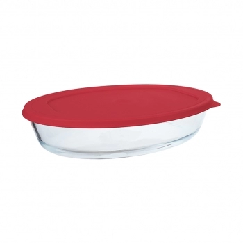 Assadeira borossilicato oval 2400 ml com tampa