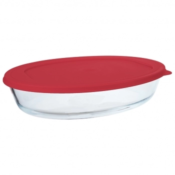 Assadeira borossilicato oval 4000 ml com tampa