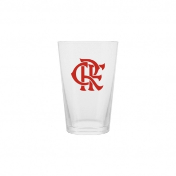 Copo de vidro caipirinha fosco 450 ml Flamengo na luva com 1 - Pra Cima
