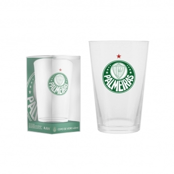 Copo de vidro caipirinha fosco 450 ml Palmeiras na luva com 1 - Torcida