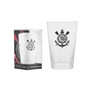 Copo de vidro caipirinha fosco 450 ml Corinthians na luva com 1 - Poderoso