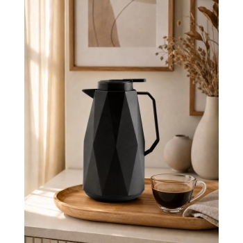 Garrafa térmica de plástico Prisma 1000 ml - Preto