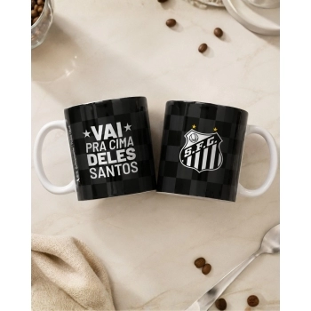 Caneca de cerâmica reta 300 ml Santos Luva com 1 - Pra Cima