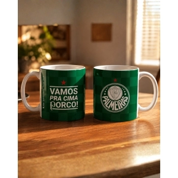 Caneca de Cerâmica Reta 300 ml Palmeiras Luva com 1 - Pra Cima