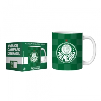 Caneca de Cerâmica Reta 300 ml Palmeiras Luva com 1 - Pra Cima