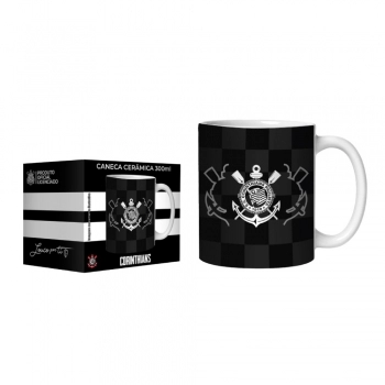 Caneca de Cerâmica Reta 300 ml Corinthians Luva com 1 - Loucos