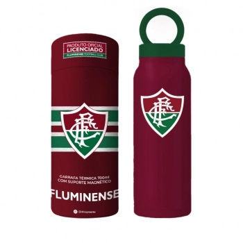 Garrafa Térmica Inox com Suporte Magnético 700 ml Fluminense na luva com 1