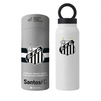 Garrafa Térmica Inox com Suporte Magnético 700 ml Santos na luva com 1