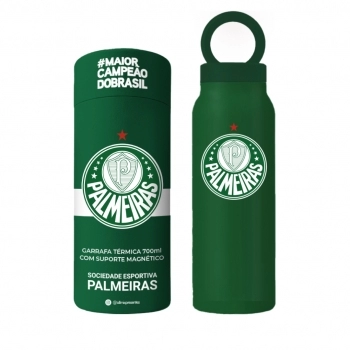 Garrafa Térmica Inox com Suporte Magnético 700 ml Palmeiras na luva com 1