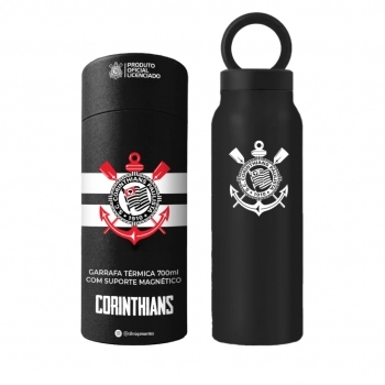 Garrafa Térmica Inox com Suporte Magnético 700 ml Corinthians na luva com 1