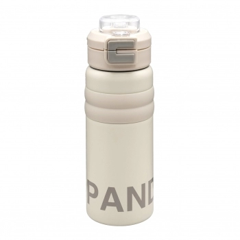 Garrafa Térmica Inox 600 ml Sanpanda Bege luva com 1