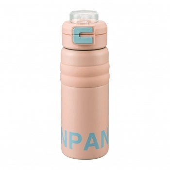 Garrafa Térmica Inox 600 ml Sanpanda Rosa luva com 1