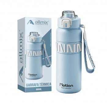 Garrafa térmica inox Fit 800 ml luva com 1 - Azul