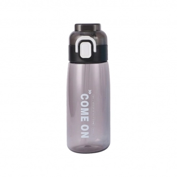 Garrafa Plástico Clear 650 ml com cordão - Preto