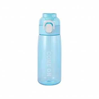 Garrafa plástico Clear 650 ml com cordão - Azul