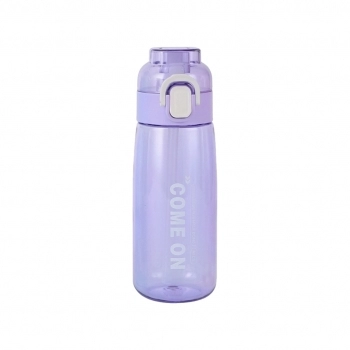 Garrafa Plástico Clear 650 ml com cordão - Roxo