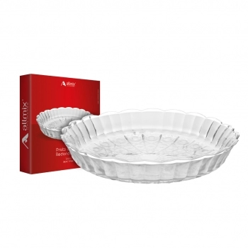 Prato Bolo Redondo de Vidro Ster 30 cm luva com 1