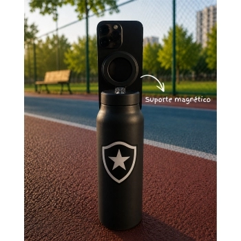 Garrafa Térmica Inox com Suporte Magnético 700 ml Botafogo na luva com 1