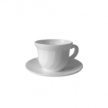 Xícara de café de vidro White com pires Zuria 85 ml