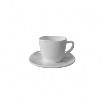 Xícara de café de vidro White com pires ALB 120 ml