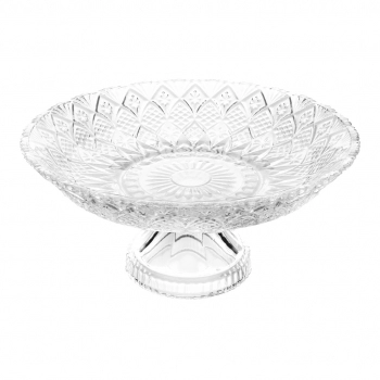 Fruteira Redonda com Pé de Vidro Texture 30 cm luva com 1