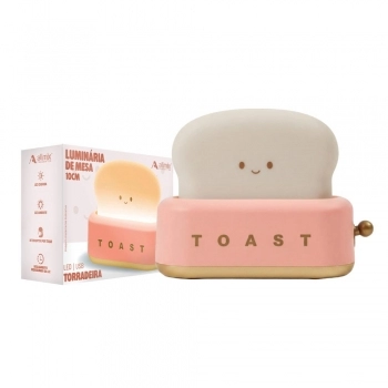 Luminária de Mesa LED USB Toast 10 cm Rosa Luva com 1