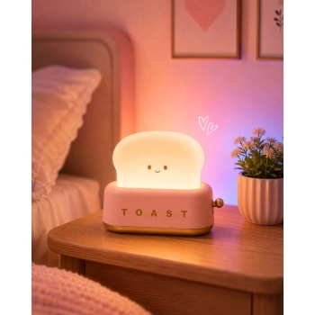 Luminária de Mesa LED USB Toast 10 cm Rosa Luva com 1