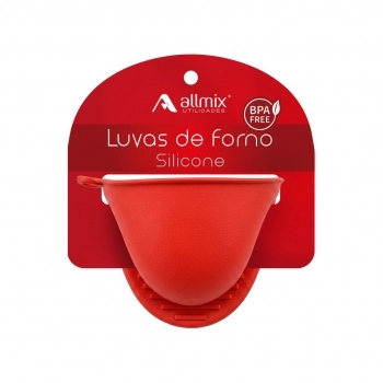 Utensílio Pegador Luva Silicone Vermelho 10 x 8 cm
