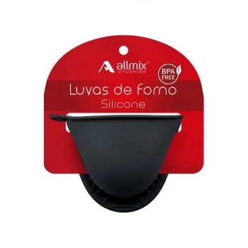 Utensílio Pegador Luva Silicone Preto 10 x 8 cm