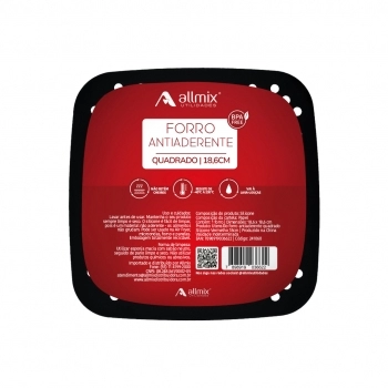 Utensílio Forro Antiaderente Silicone Preto 18,6 x 18,6 cm