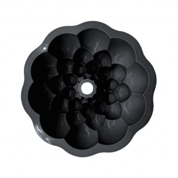 Utensílio Forma Redonda Bolo Pudim Silicone Preto 23 cm