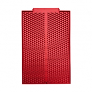 Utensílio Tapete Escorredor Silicone Vermelho 39 x 25 cm
