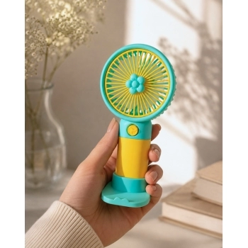 Mini Ventilador Portátil Flor USB 15 cm Verde luva com 1