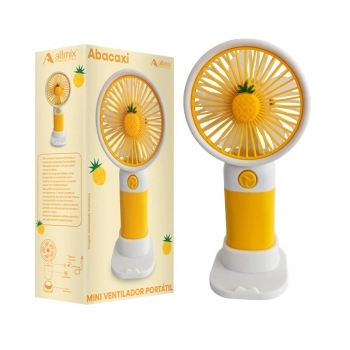 Mini Ventilador Portátil Frutas USB 15 cm Abacaxi luva com 1
