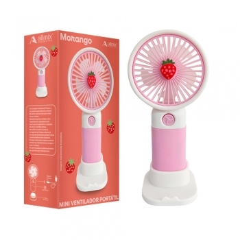 Mini Ventilador Portátil frutas USB 15 cm Morango luva com 1