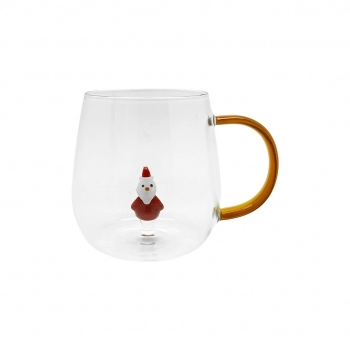 Caneca Borossilicato 3D 420 ml luva com 1 Natal Noel